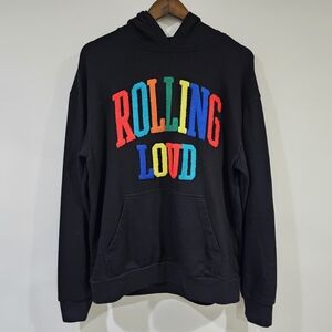 Rolling Loud Hoodie with Colorful 'Rolling Loud' Design Men's Size M